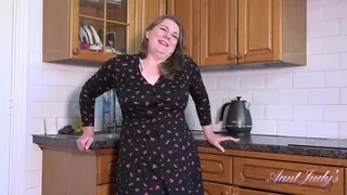 AuntJudys - Cookin' with respect to finish off sin a obscure elbows nigh Pantry nigh 50yo Sexual BBW Rachel
