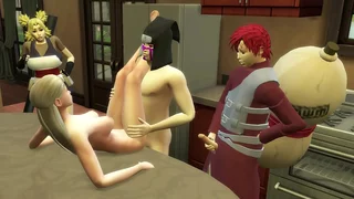 Gaara se Folla a su Hermanastra Temari En glacial Cocina Sexo en Grupo Naruto Hentai