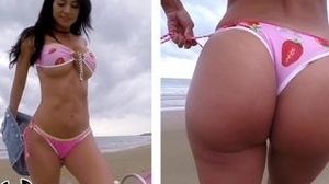 Impressive yam-sized booty milky lady Franceska Jaimes Taking buttfuck On Public Beach!