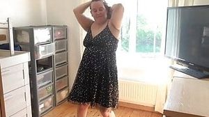Party dress showing off in the window