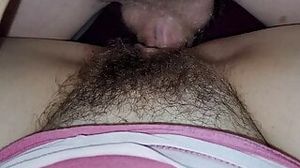 hairy butterfly pussy with long labia gets fucked
