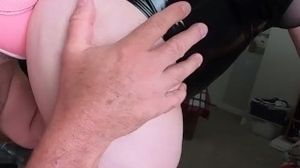 Hubby tongues and idolizes Wifes butt in spandex Butt smooching hubby