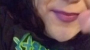 Hard fucking toy deep throating and sucking own cum off of vibrator while it's still on