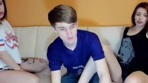 'Threesome with 2 Brunette (Webcam)'