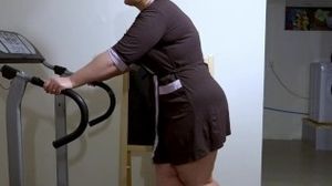 With an anal invasion cork in the donk. On the treadmill Mature plumper cougar housewife.