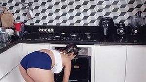 I got stuck cleaning the kitchen, and my bastard cousin came to help me!