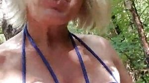 Ambling restrain bondage outdoor in nature