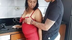 Crazy Lana bj's my dinky in the kitchen.