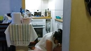 Mother in kitchen
