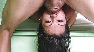 Using this whore's face for rough deep throat pounding