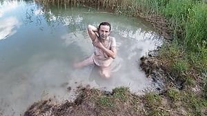 Hairy dark-haired groping her snatch with a filth