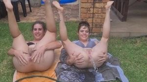 'Two friends ANAL hosepipe water play'