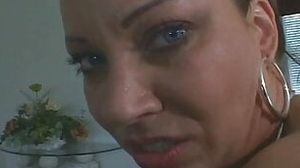 Busty lingerie-clad Vanessa has interracial anal sex