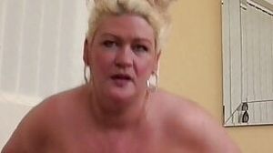 Mature British pornstar with huge saggy tits is masturbating
