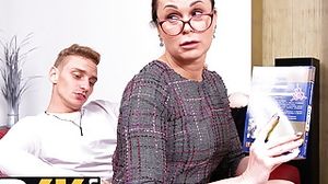 TUTOR4K. Nerdy physics tutor and student have sex after switching roles