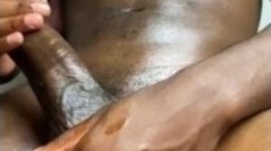 CUM EVERYWHERE TWO HANDS ON BIG BLACK COCK