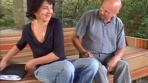 Grandma Outdoor ass fucking drilling