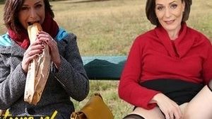 French milf gobbles Her Lunch Outside Before Leaving With a Stranger & Getting caboose humped